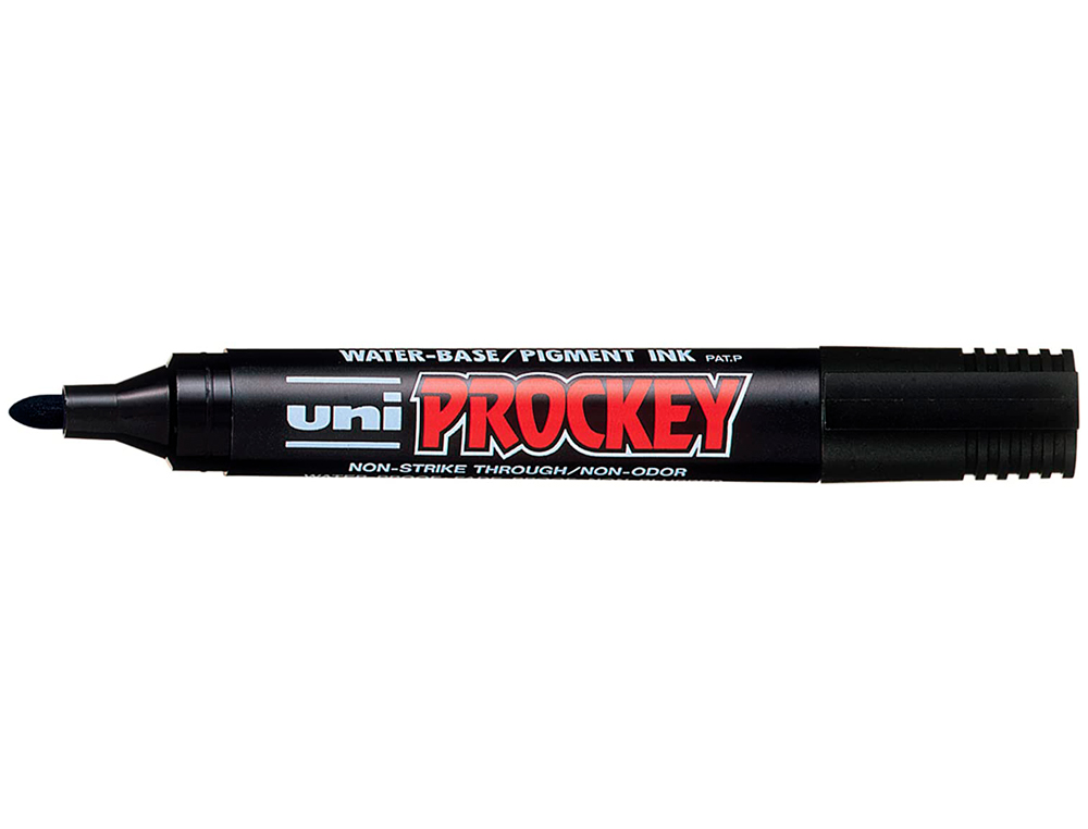 MARQUEUR UNIBALL UNI PROCKEY PERMANENT POINTE OGIVE TRACÉ 1.8MM ENCRE SANS ALCOOL CORPS PLASTIQUE COLORIS NOIR