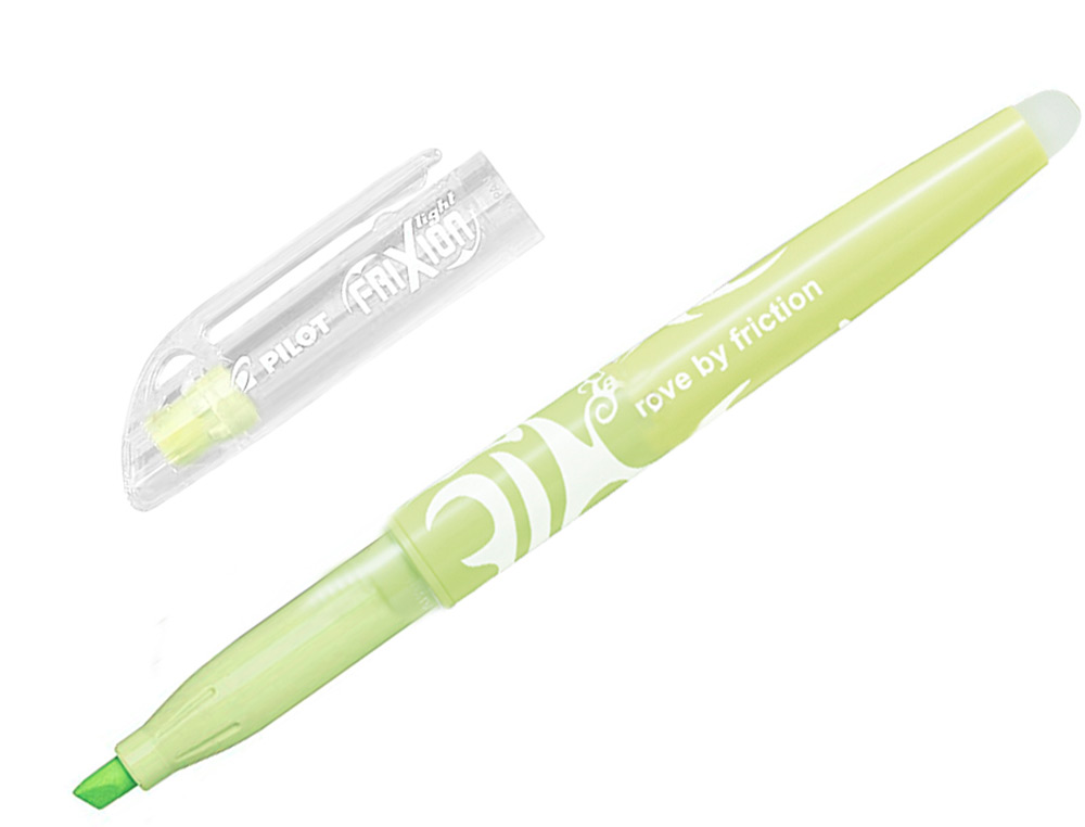 SURLIGNEUR PILOT FRIXION LIGHT NATURAL EFFACABLE       POINTE MOYENNE BISEAUTEE      COLORIS VERT CLAIR