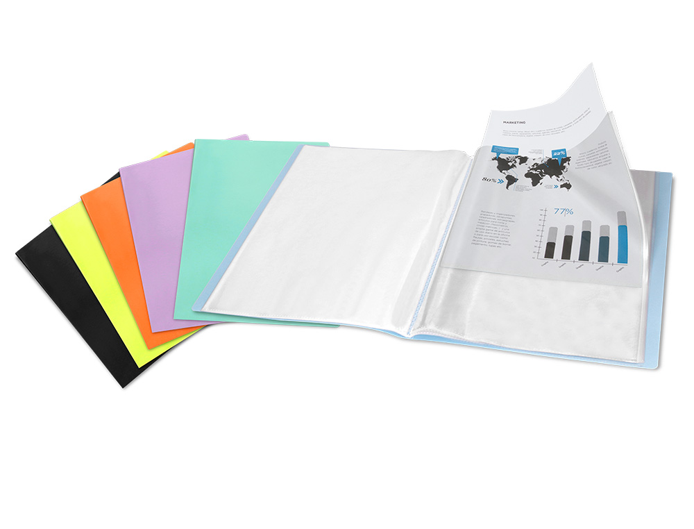 PROTEGE-DOCUMENTS LIDERPAPEL POLYPROPYLENE COUVERTURE FLEXIBLE 60 POCHETTES FIXES A4 220X297MM LAVANDE OPAQUE