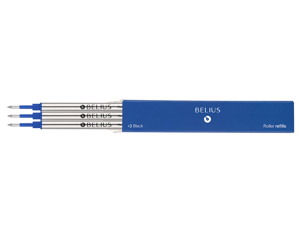 RECHARGE ROLLER BELIUS POINTE 0,7MM ENCRE COLORIS BLEUE BOITE 3 UNITES