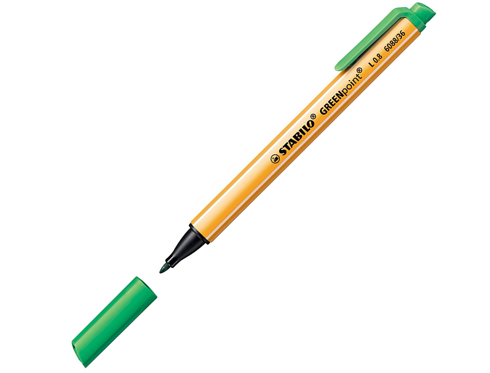 STYLO-FEUTRE STABILO GREENPOINT PLASTIQUE RECYCLE  ECRITURE MOYENNE 0,8MM POINTE MULTIFONCTION COLORIS VERT