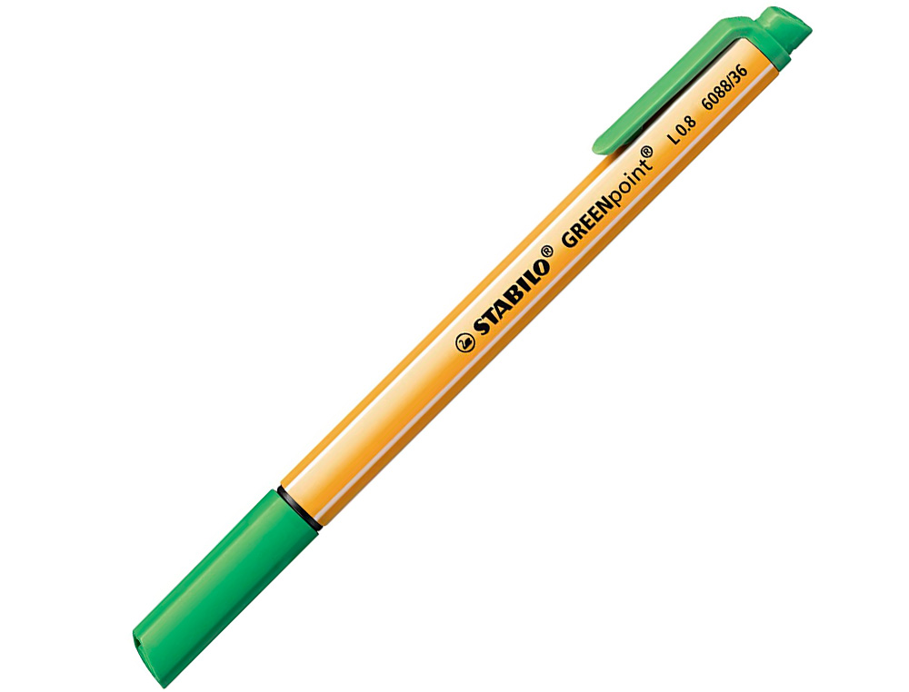 STYLO-FEUTRE STABILO GREENPOINT PLASTIQUE RECYCLE  ECRITURE MOYENNE 0,8MM POINTE MULTIFONCTION COLORIS VERT