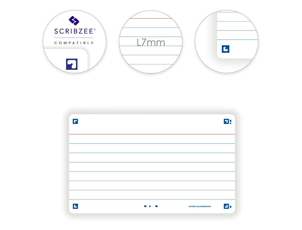 FICHES BRISTOL OXFORD FLASH 2.0 75X125MM 32 FICHES /FILM  L7MM CADRE BLANC