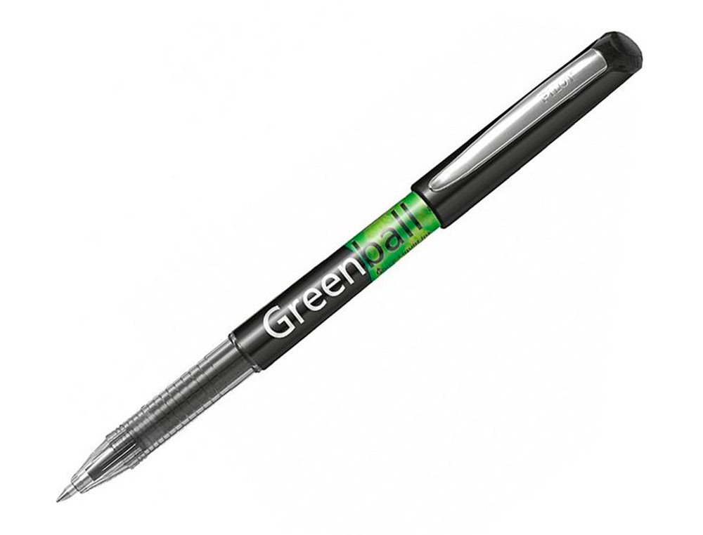 GREENBALL ROLLER ENCRE LIQUIDE 10 STYLOS + 10 RECHARGES POINTE MOYENNE NOIR
