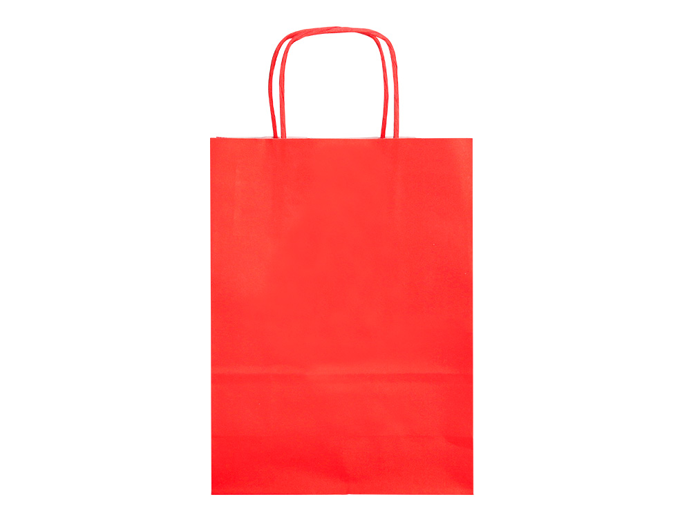 SAC PAPIER Q-CONNECT CELLULOSE M ANSE TORSADEE 270X370X12MM COLORIS ROUGE