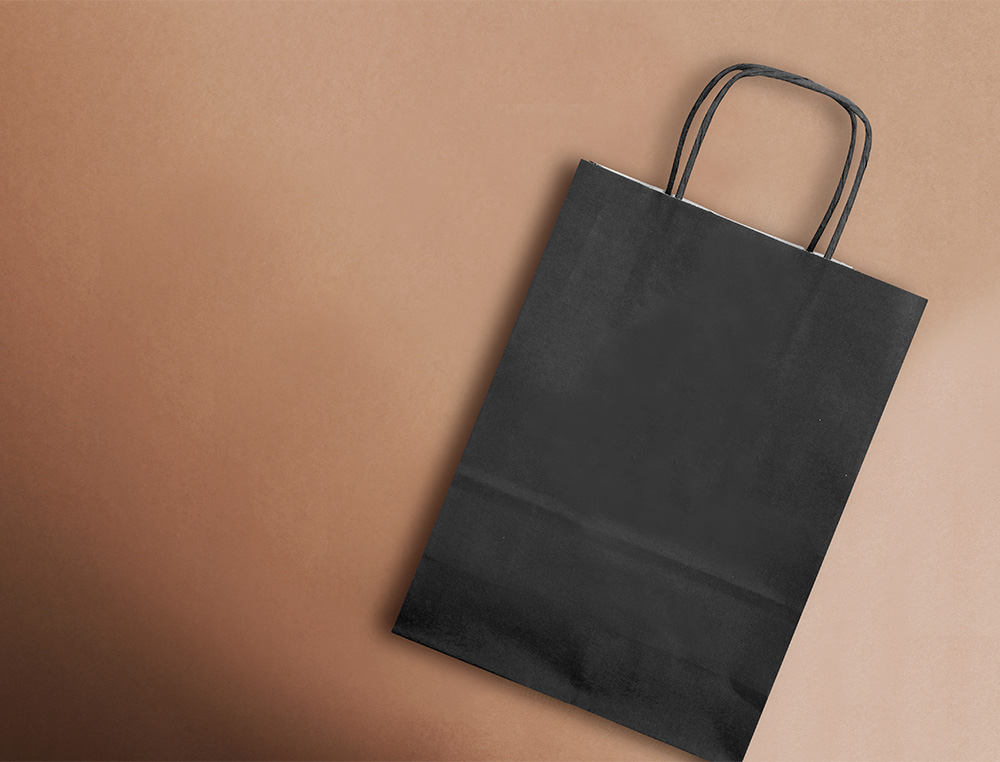 SAC PAPIER Q-CONNECT CELLULOSE M ANSE TORSADEE     270X370X12MM COLORIS NOIR