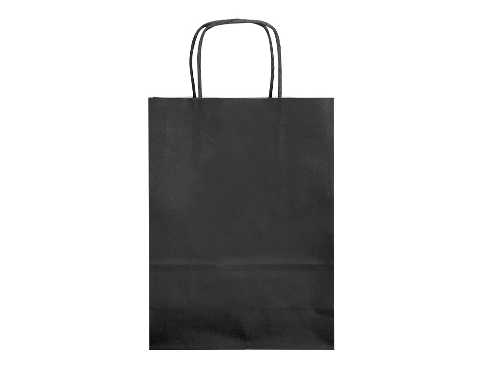 SAC PAPIER Q-CONNECT CELLULOSE M ANSE TORSADEE     270X370X12MM COLORIS NOIR