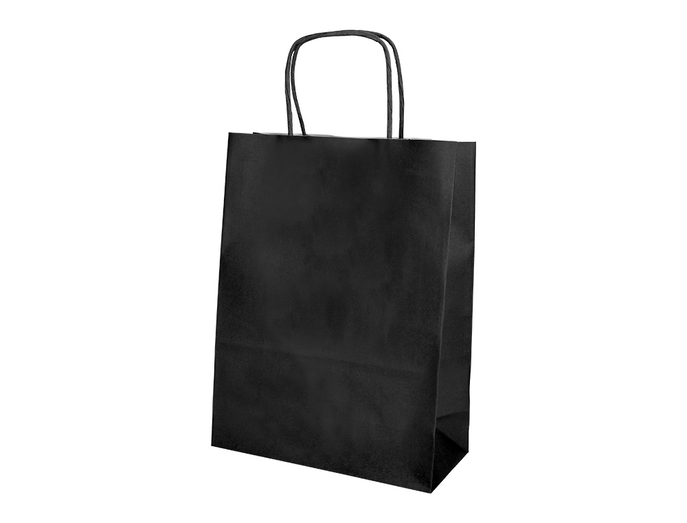 SAC PAPIER Q-CONNECT CELLULOSE M ANSE TORSADEE     270X370X12MM COLORIS NOIR