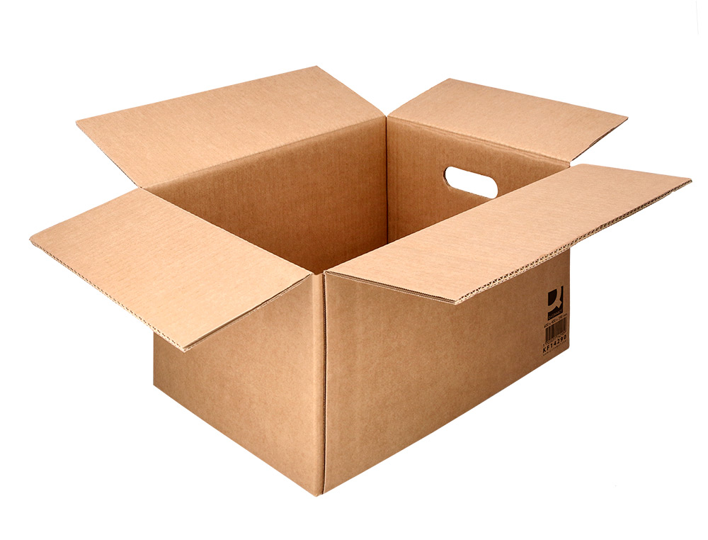 CAISSE AMERICAINE Q-CONNECT ULTRA-RESISTANTE AVEC POIGNEES DOUBLE CANNELURE 7MM 600X400X290MM COLORIS KRAF