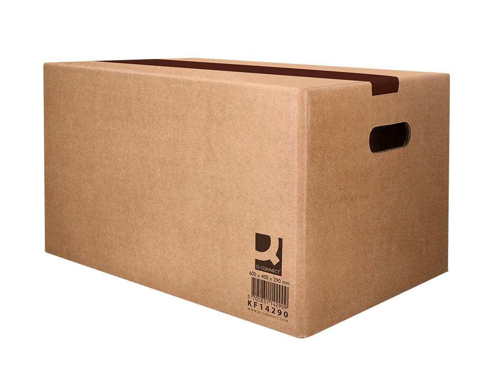 CAISSE AMERICAINE Q-CONNECT ULTRA-RESISTANTE AVEC POIGNEES DOUBLE CANNELURE 7MM 600X400X290MM COLORIS KRAF