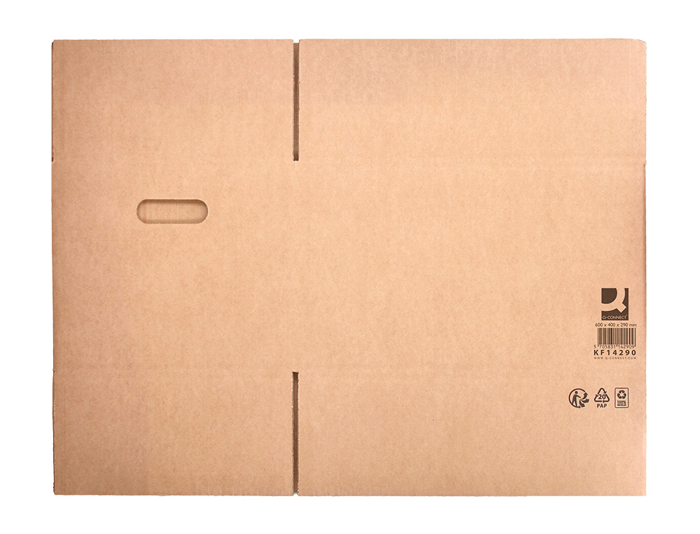 CAISSE AMERICAINE Q-CONNECT ULTRA-RESISTANTE AVEC POIGNEES DOUBLE CANNELURE 7MM 600X400X290MM COLORIS KRAF