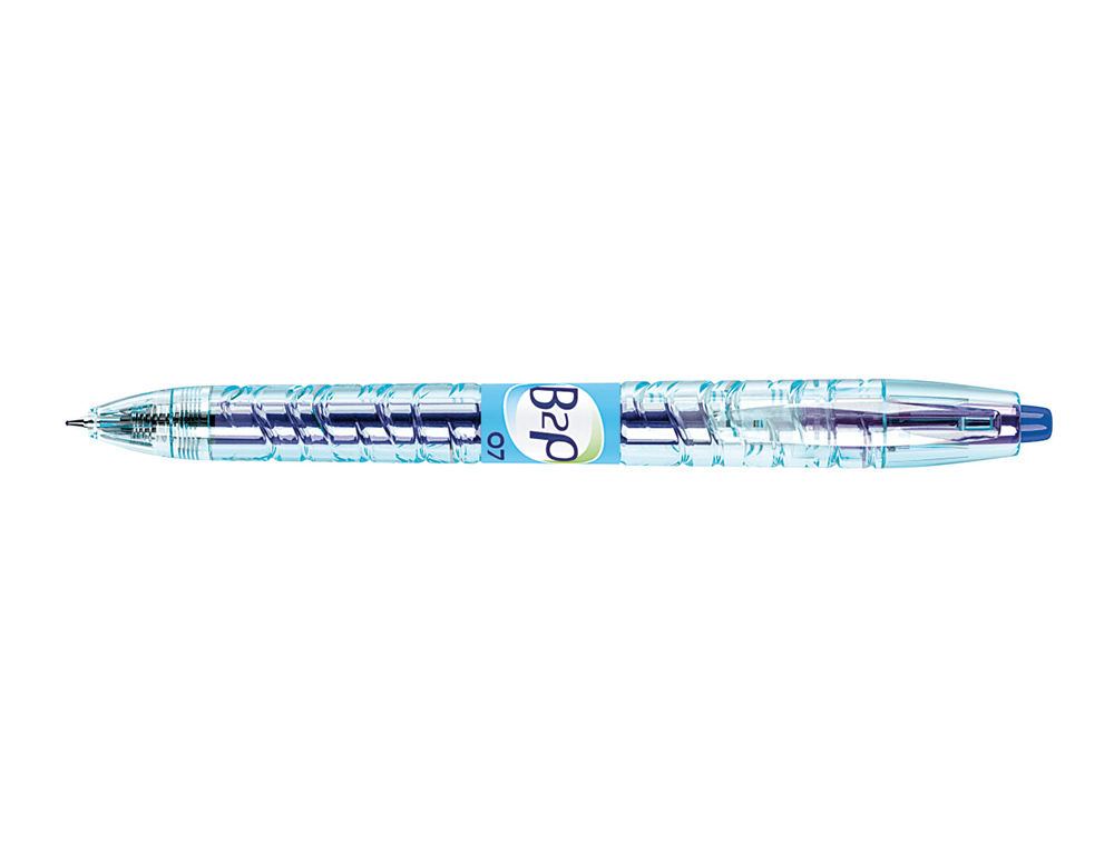 ROLLER PILOT B2P GEL CRITURE MOYENNE 0.7MM CORPS PLASTIQUE RECYCL TRANSLUCIDE RECHARGEABLE COLORIS BLEU
