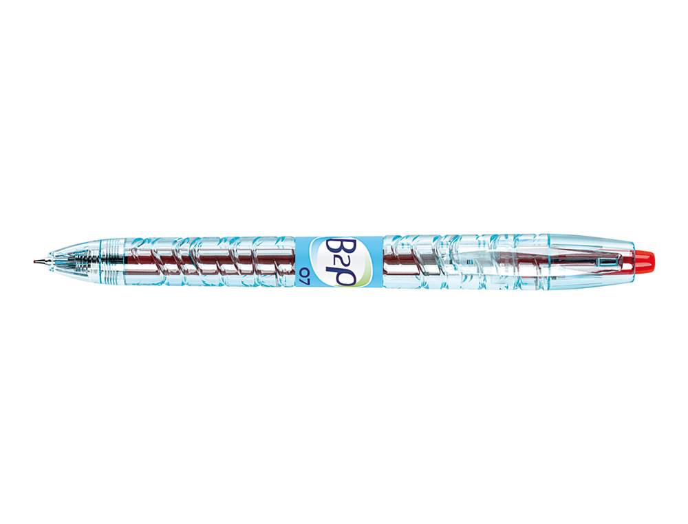 ROLLER PILOT B2P GEL CRITURE MOYENNE 0.7MM CORPS PLASTIQUE RECYCL TRANSLUCIDE RECHARGEABLE COLORIS ROUGE