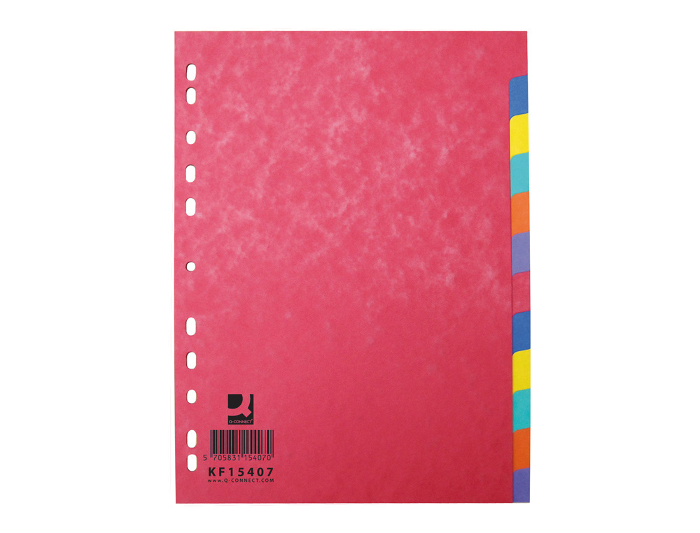 INTERCALAIRE Q-CONNECT CARTE LUSTRE 225G 12 POSITIONS A4 210X297MM