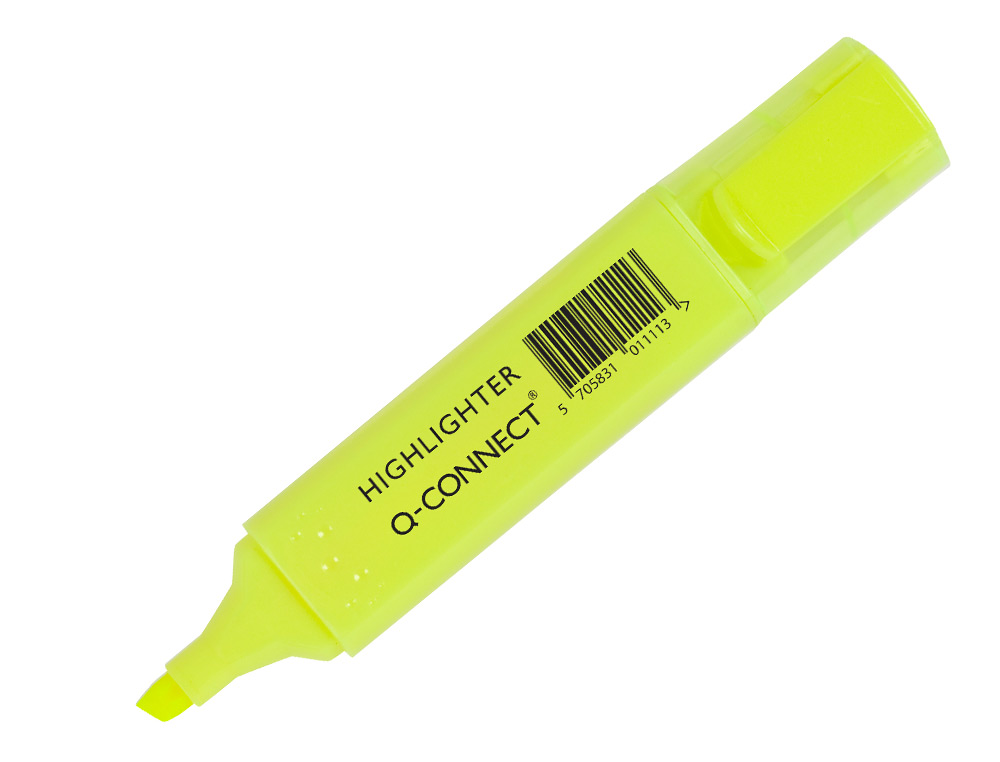 SURLIGNEUR Q-CONNECT TRAC 2/5 MM POINTE BISEAUTE COULEURS CLATANTES POCHETTE 4 UNITS ASSORTIES