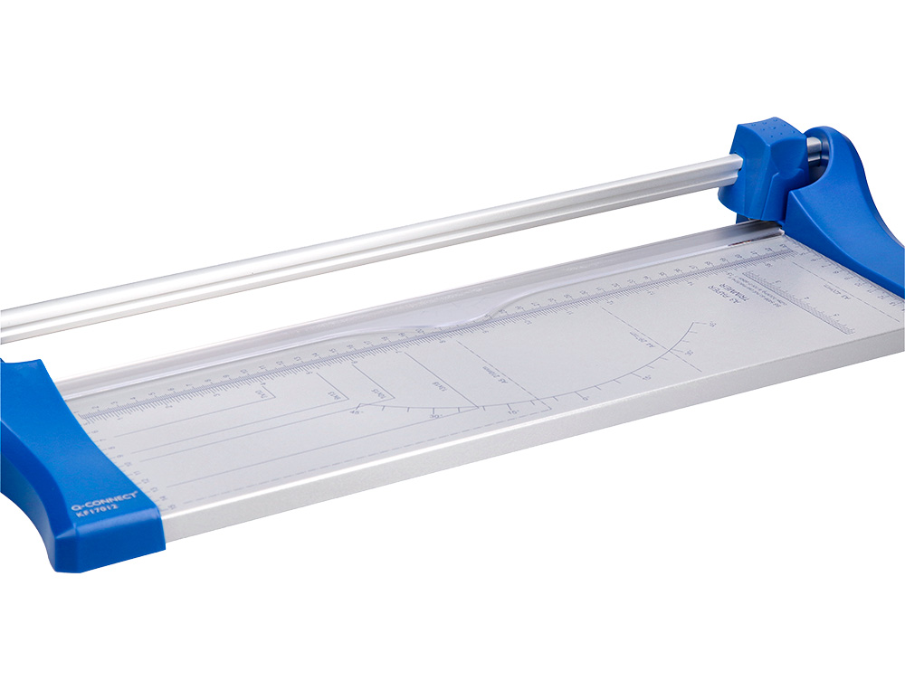 ROGNEUSE Q-CONNECT A3 10F BASE ACIER LAME ROTATIVE AIG  UISE AUTOMATIQUE TABLE IMPRIME GUIDE ANGLE 440X157MM