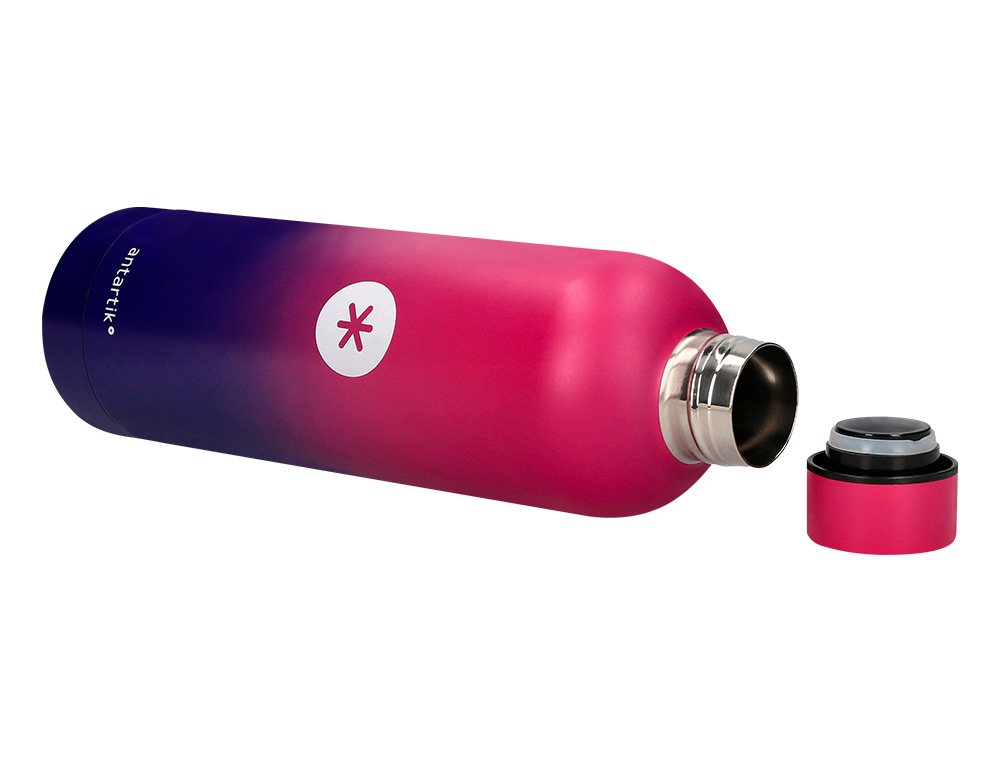 BOUTEILLE ISOTHERME ANTARTIK ACIER INOXYDABLE SANS BPA     750ML COLORIS ROSE/LILAS
