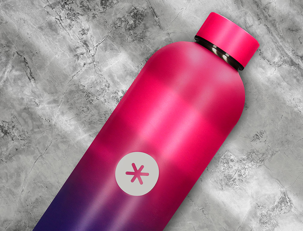 BOUTEILLE ISOTHERME ANTARTIK ACIER INOXYDABLE SANS BPA     750ML COLORIS ROSE/LILAS
