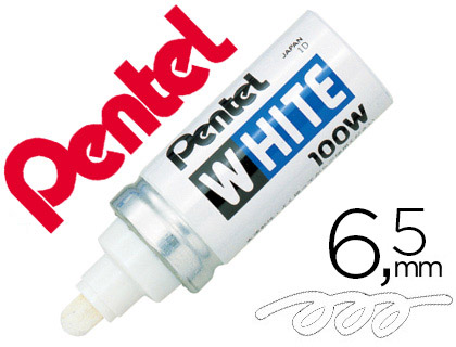MARQUEUR PENTEL PEINTURE POINTE CONIQUE LARGE TRAIT 3.0MM INDLBILE OPAQUE TOUS USAGES TOUS MATRIAUX COLORIS BLANC