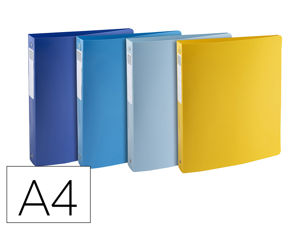 CLASSEUR EXACOMPTA BEE BLUE 4 ANNEAUX 15MM A4 PP DOS 40MM   COLORIS ASSORTIS