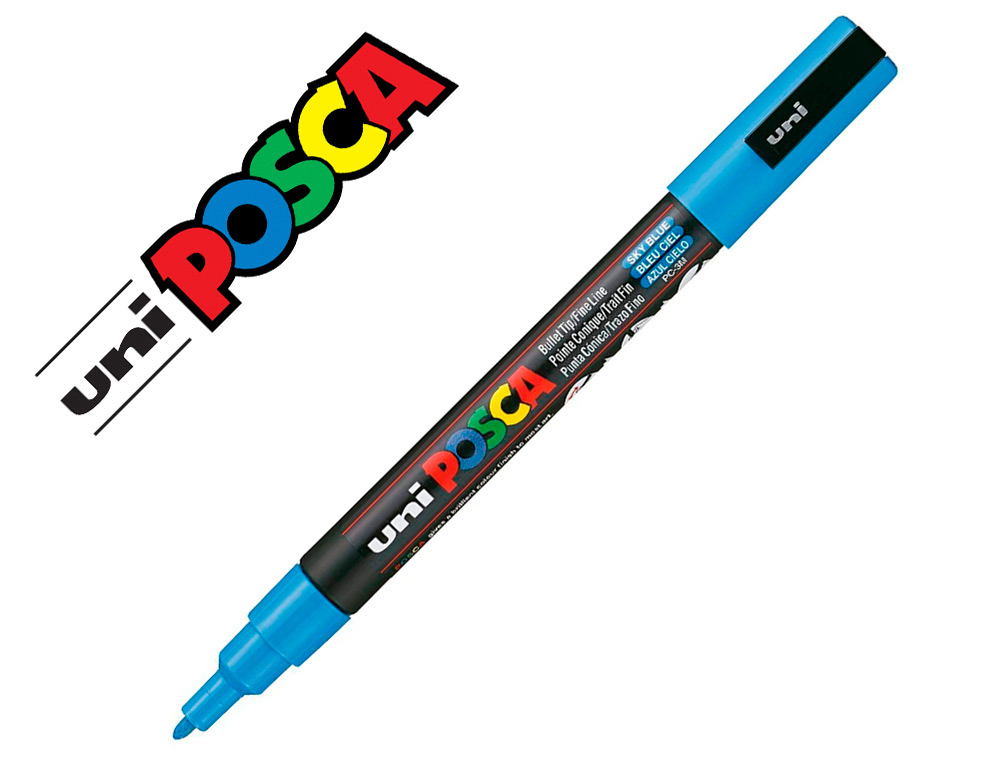 MARQUEUR POSCA CONIQUE POINTE FINE COLORIS BLEU CIEL