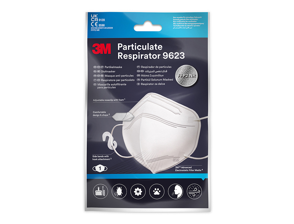 MASQUE DE PROTECTION FILTRANTE FFP2 3M             ANTIPARTICULES 9623  1 BOITE