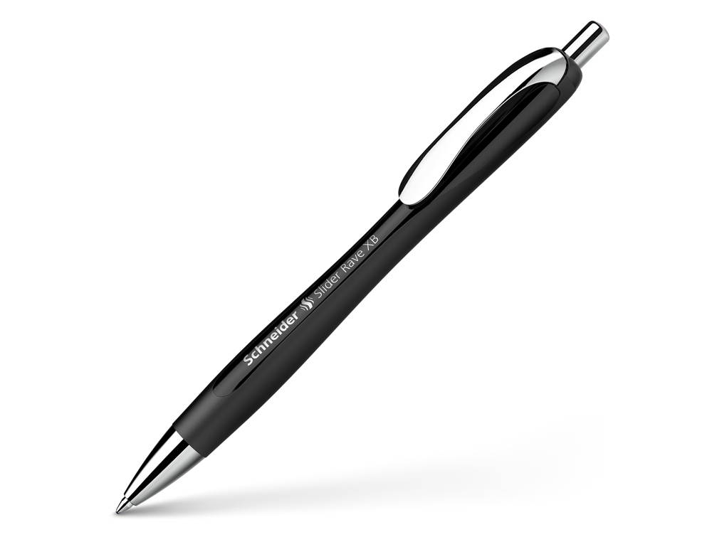 STYLO-BILLE SCHNEIDER SLIDER RAVE XB BLACK EDITION         VISCOGLIDE TRAIT EXTRA LARGE  ENCRE BLEUE COLORIS NOIR