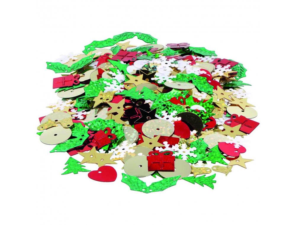 SEQUINS NOEL INNSPIRO MOTIFS ET COLORIS ASSORTIS SACHET DE 70G