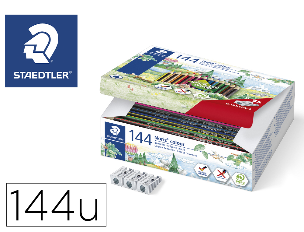 CRAYON WOPEX STAEDTLER NORIS COLOUR 185 ULTRA-RSISTANT COLORIS ASSORTIS COFFRET COLE 144 UNITS