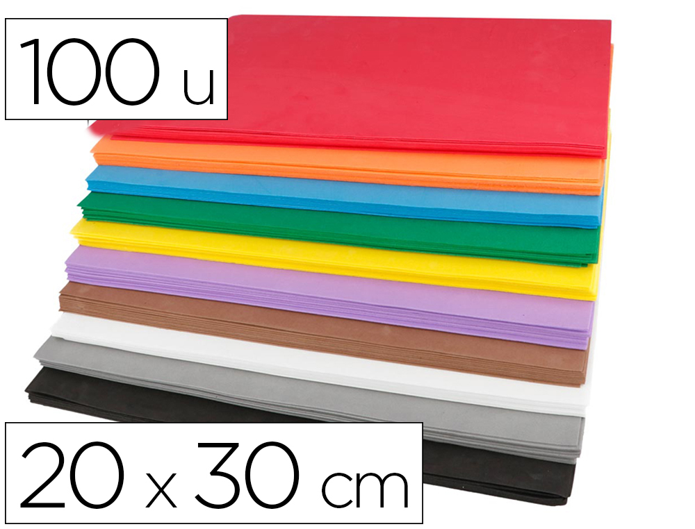 MAXI PACK MOUSSE EVA INNSPIRO 2MM 200X300MM 10 COUPONS      COLORIS ASSORTIS LOT 100      PLAQUES