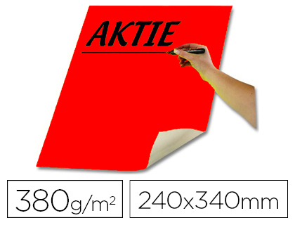 PAPIER CARTON FOLIA AFFICHE 380G 240X340MM COLORIS ROUGE FLUORESCENT BLOC 50 UNITS