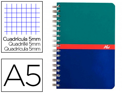 CARNET CONQURANT SEPT RELIURE INTGRALE A6 10,5X14,8CM 180 PAGES 70G 5X5MM