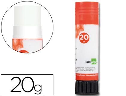 COLLE BLANCHE LIDERPAPEL ADHSIF HAUTE QUALIT GLISSEMENT MAXIMUM SCHAGE INSTANTAN UTILISATION SCOLAIRE BTON 20G