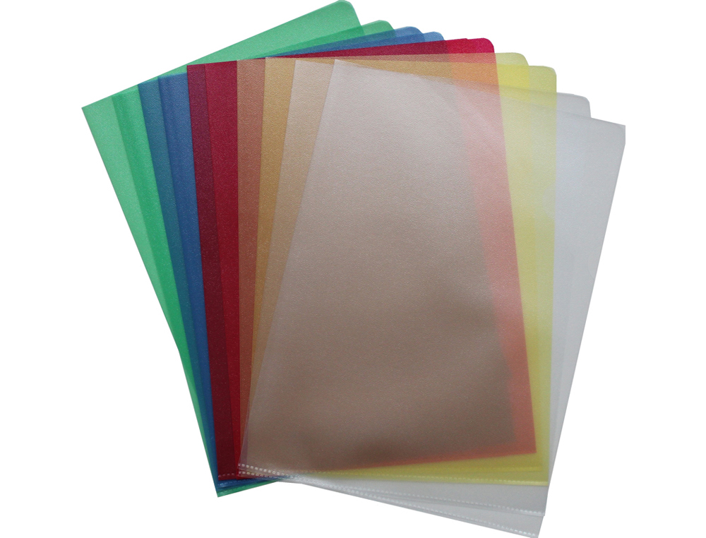 POCHETTE COIN ELBA POLYPROPYLNE GRAIN TRANSPARENT 12/100E A4 CAPACIT 25F COLORIS ASSORTIS BOTE 100 UNITS