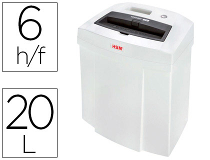 DESTRUCTEUR HSM SECURIO C14 COUPE CROISE 4X25MM SILENCIEUX ANTI-BOURRAGE SYSTME SCURIT 6F 20L 366X258X405MM