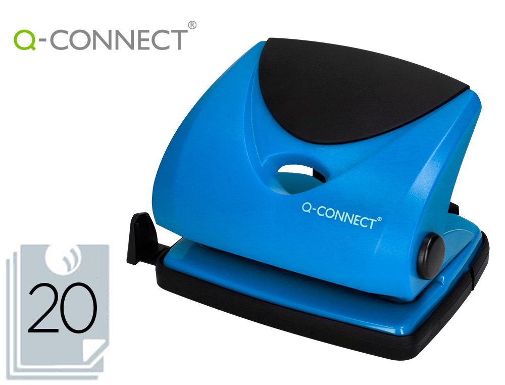 PERFORATEUR Q-CONNECT CAPACIT PERFORATION 20F 2 TROUS COLORIS BLEU 108X65M