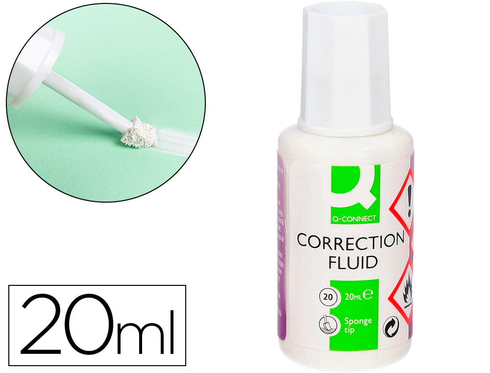 CORRECTEUR LIQUIDE Q-CONNECT APPLICATEUR EPONGE FLACON DE  20ML
