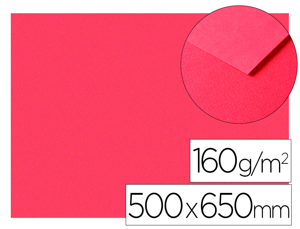 PAPIER DESSIN CLAIREFONTAINE A GRAIN 160G 1 SURFACE        GRAINEE 1 LISSE 50X65CM       PAQUET 25F COLORIS ROUGE VIF