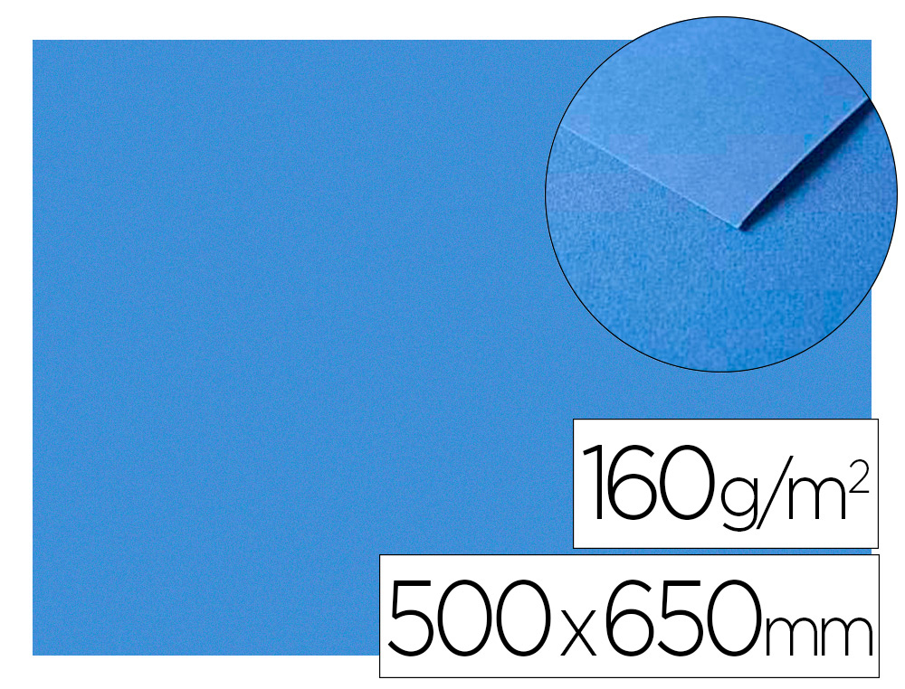 PAPIER DESSIN CLAIREFONTAINE A GRAIN 160G 1 SURFACE        GRAINEE 1 LISSE 50X65CM       PAQUET 25F COLORIS BLEU MARINE