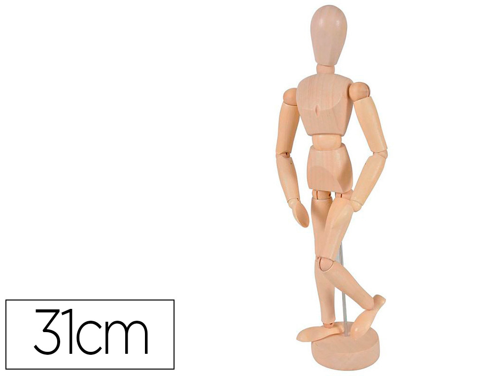 MANNEQUIN BOIS VERNIS SEURAT IDEAL APPRENTISSAGE DU DESSIN HAUTEUR 31CM