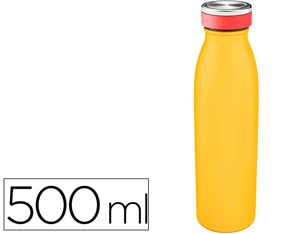 GOURDE LEITZ COSY ISOTHERME ACIER INOXYDABLE 500ML        COLORIS JAUNE