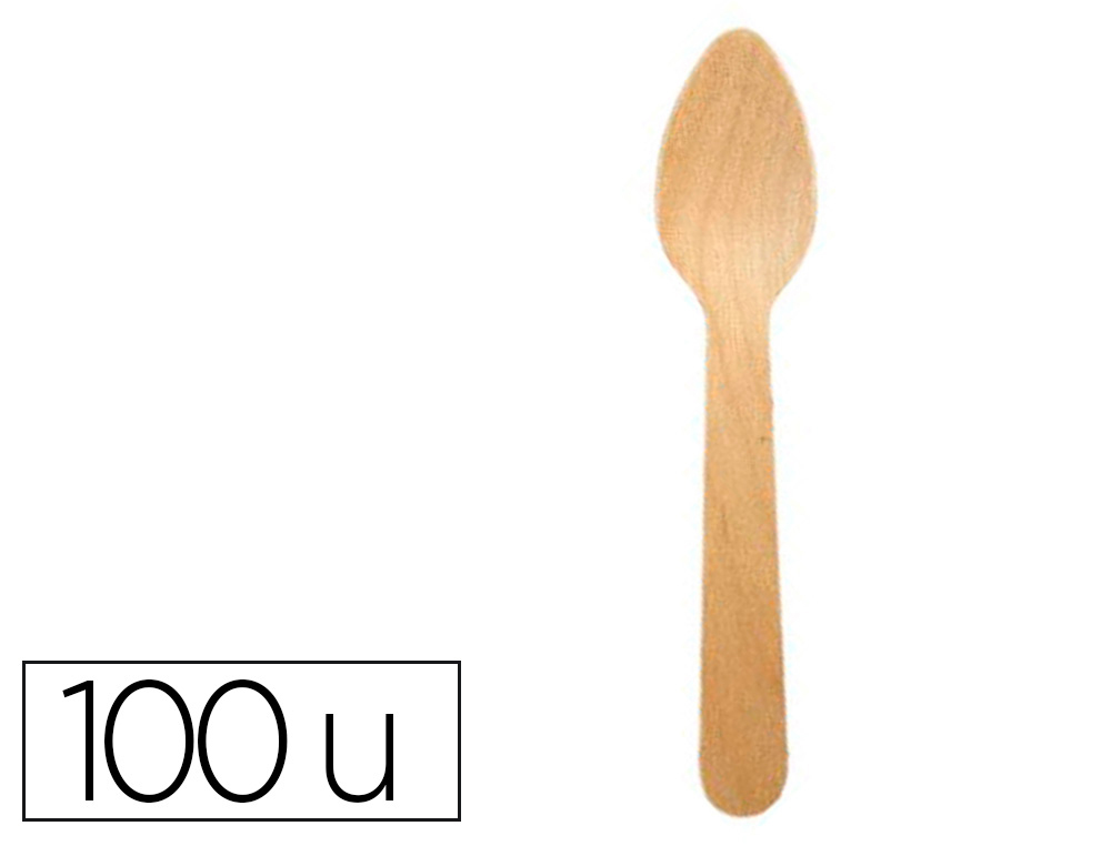CUILLERE A DESSERT COLDIS EN BOIS DIAMETRE 11CM PAQUET DE  100 UNITES