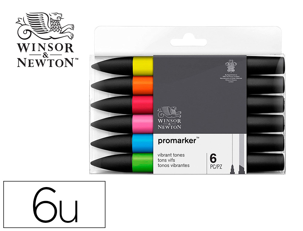 SET DE 6 PROMARKER WINSOR & NEWTON TON VIBRANTS