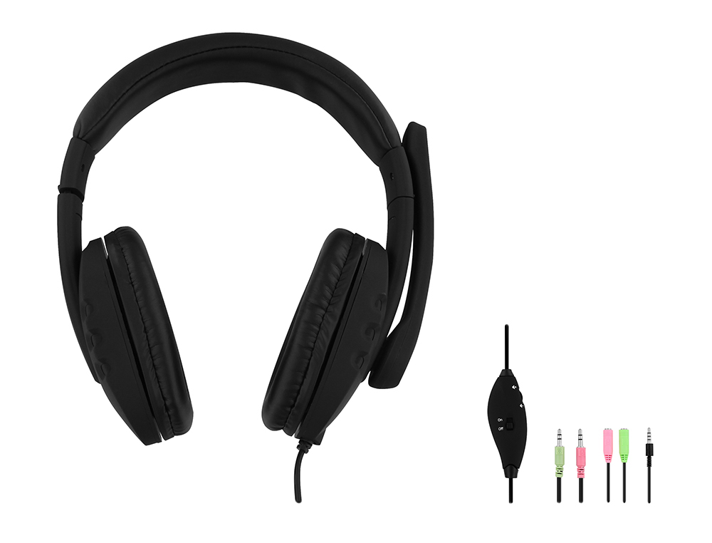 MICRO CASQUE TNB MULTIMEDIA HS-300 AVEC PRISE DE 3,5MM ET ADAPTATEUR NOTE BOOK
