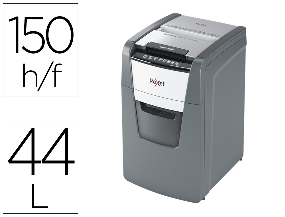 DESTRUCTEUR DE DOCUMENTS REXEL OPTIMUM AUTO+ COUPE     MICRO  150F CORBEILLE DE 44L