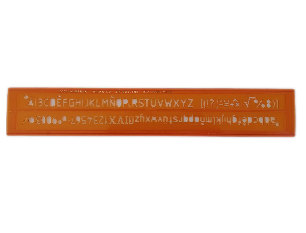 TRACE-LETTRES MINERVA TRACAGE TECHNIQUE 10MM ORANGE