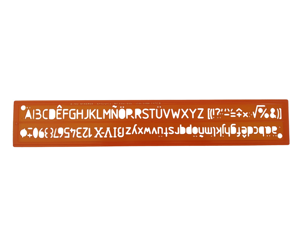 TRACE-LETTRES MINERVA TRACAGE TECHNIQUE 14MM ORANGE
