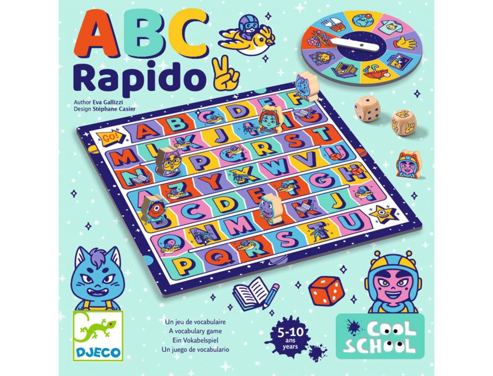 FRANCAIS DJECO ABC RAPIDO JEU DE VOCALBULAIRE 1 ROUE 1      PLATEAU 6 PIONS 2 A 6 JOUEURS