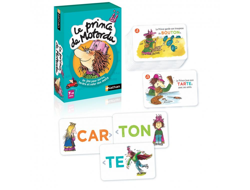 FRANCAIS NATHAM LE PRINCE DE MOTORDU JEU DE CARTES         ASSEMBLER LES SYLLABES 32     CARTES SYLLABES 10 CARTES