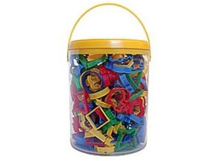 EMPORTE-PICES MAXI-SEAU 100 ANIMAUX 50 FORMES GOMTRIQUES 156 UNITS